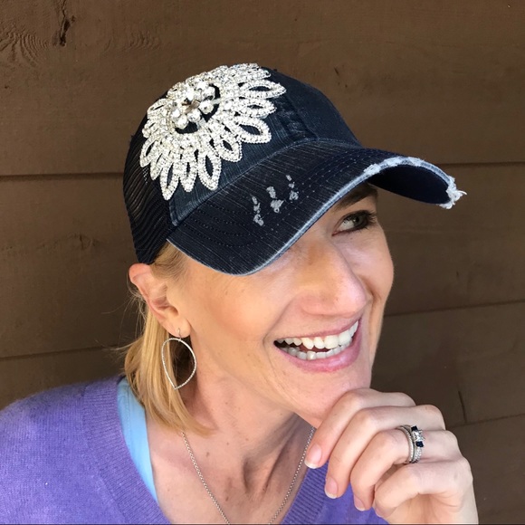 Handmade Trendy Blinged OUT ladies hat - Picture 4 of 4